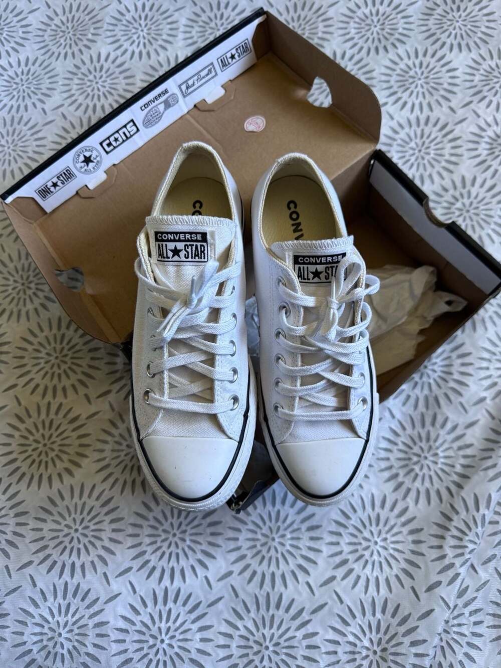 Converse Chuck Taylor All Star Lift Platform Canvas Low Top Shoes White 560251F - Picture 3 of 6